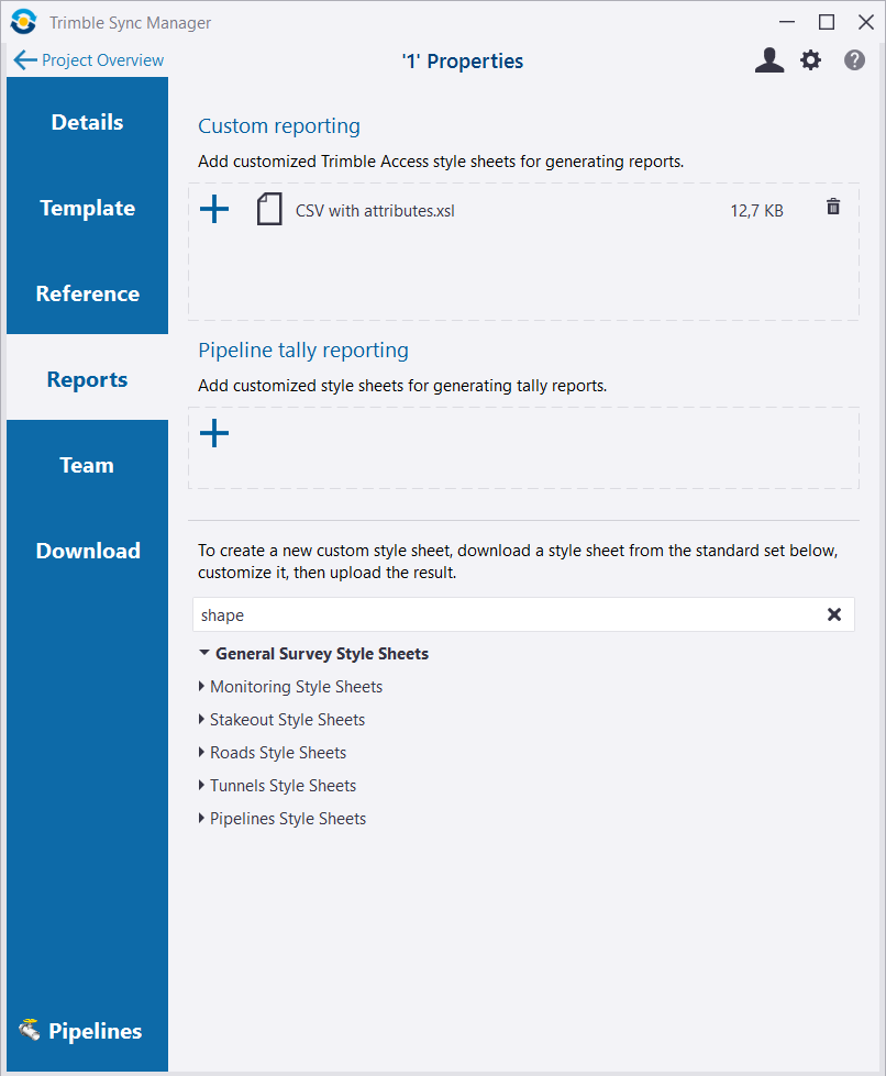 Trimble Sync Manager Reports